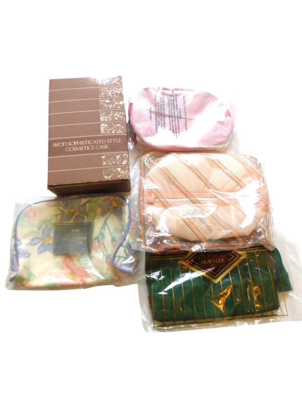 Set Of 5 Unused Avon Cosmetic Bags Cases In Original Packaging 1980s